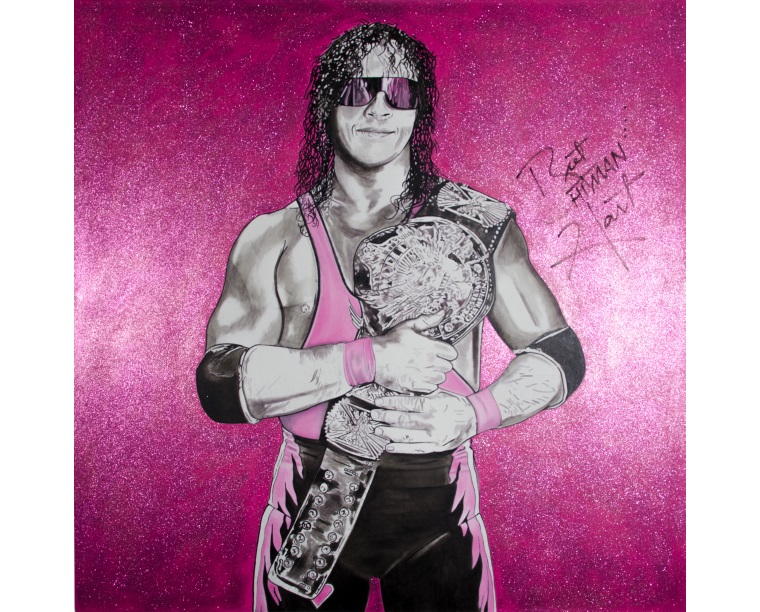 Bret Hart V 3.0 Pink Belt artwork by Kim Parrent