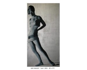 Full-length silver painting of Edie Sedgwick, by Kim Parrent