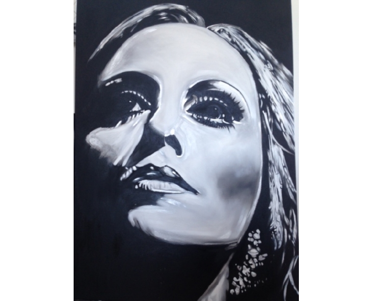 Portrait painting of the singer Fairuz, by Kim Parrent
